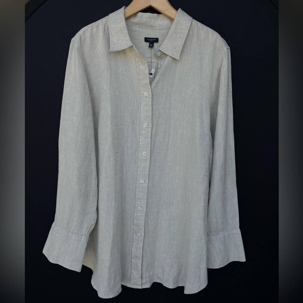 NEW Talbots Natural Linen shirt size XL petite